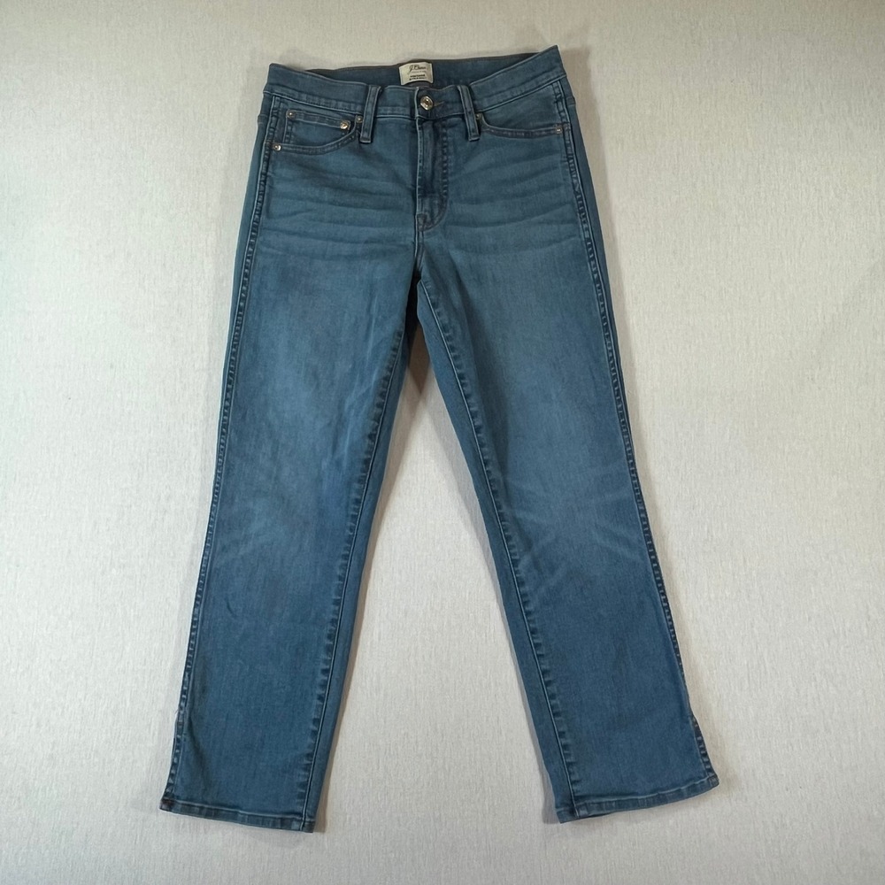 J Crew Jeans Women 27 Vintage Straight Medium Wash High Rise Blue 27" Inseam